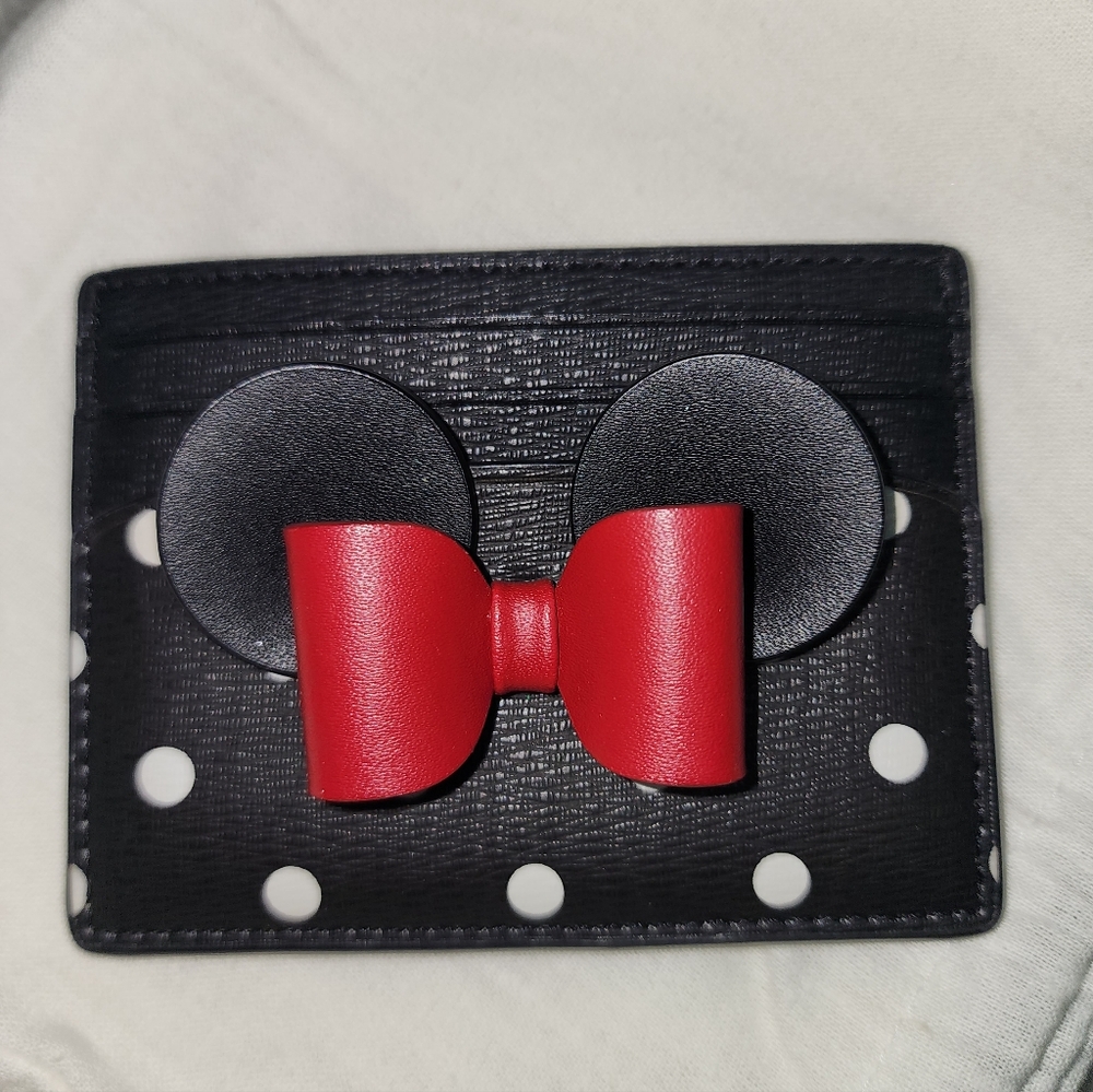 Kate Spade New York Minnie Mouse BOW Polkadots Disney Card Holder Leather Wallet